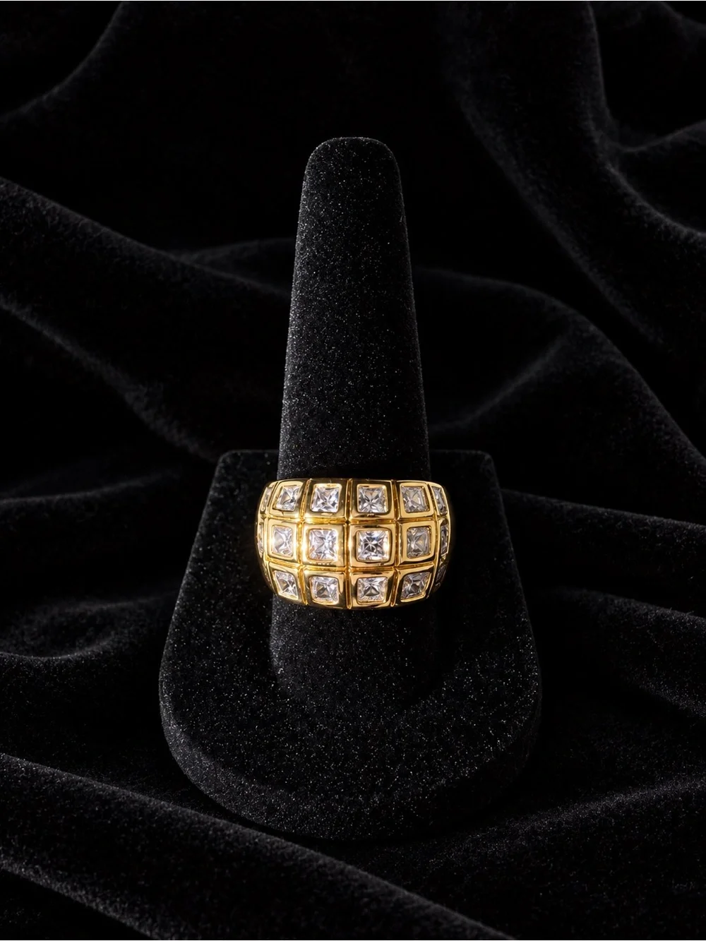 Gold Ring with Cubic Zirconia Size 9